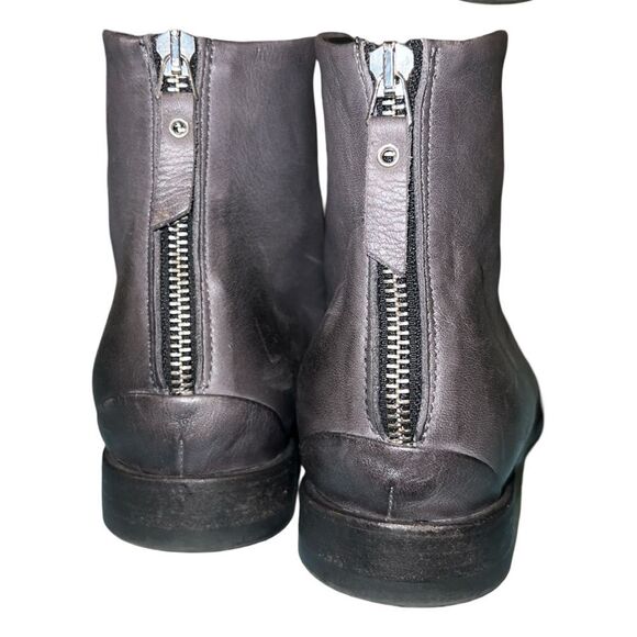 Ernesto Dolani Soft Gray Leather Back Zip Italian Designer Booties Women 39.5 - Picture 4 of 9
